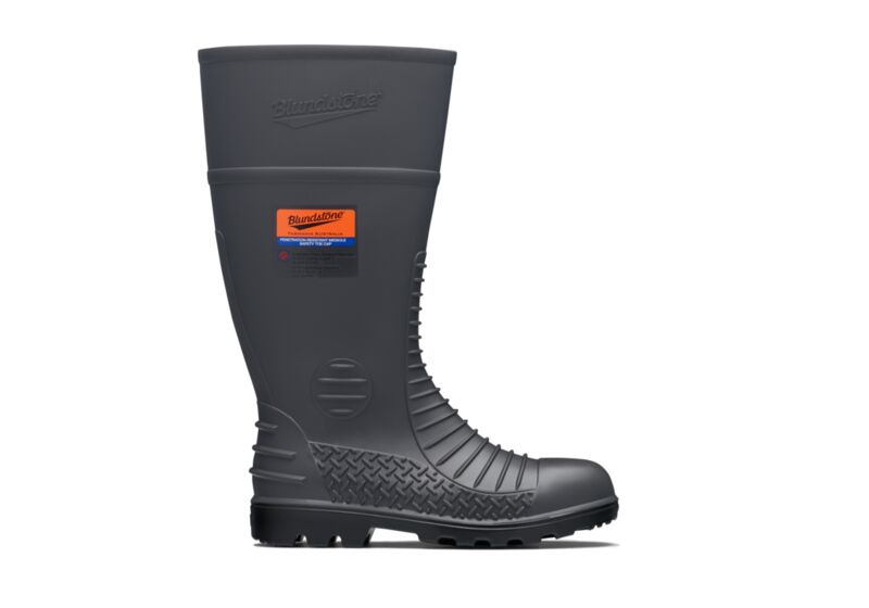 Grey Waterproof Safety Gumboot With Penetration Resistant Steel Midsole