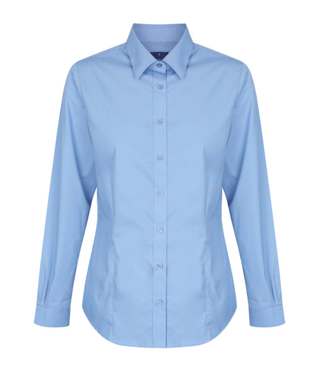 Womens Poplin Shirt Long Slv