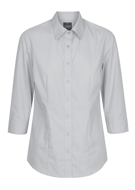 Womens Poplin Shirt 3/4 Slv