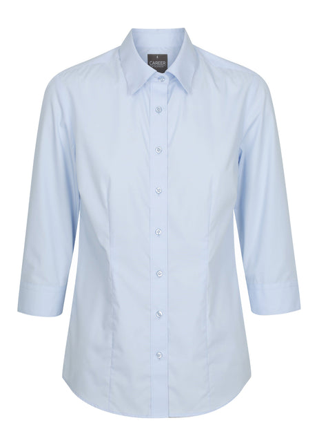 Womens Poplin Shirt 3/4 Slv