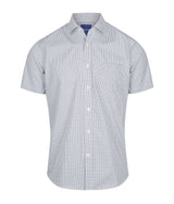 Mens Gingham Shirt Short Slv