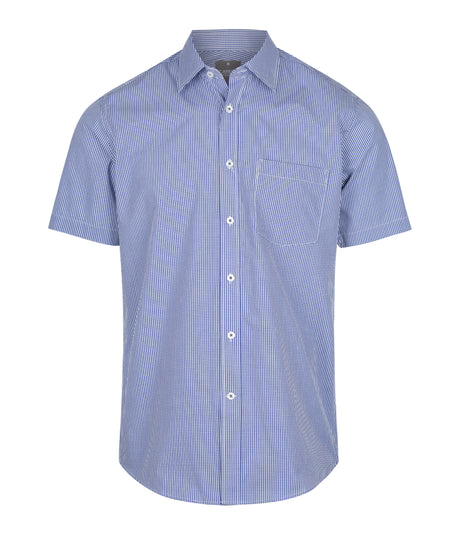 Mens Gingham Shirt Short Slv