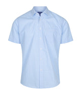 Mens Gingham Shirt Short Slv