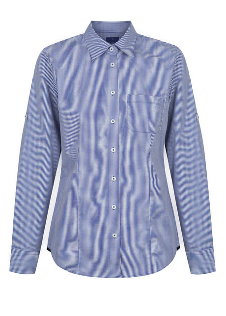 Womens Gingham Shirt Slim