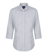 Womens Gingham Shirt 3/4 Slv