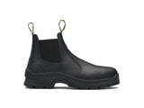 Black Print Leather Elastic Side Safety Boot