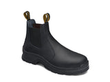 Black Print Leather Elastic Side Safety Boot