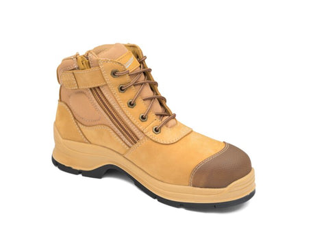 Wheat Nubuck Zip Side Ankle Safety Hiker.