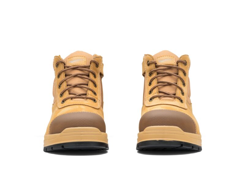 Wheat Nubuck Zip Side Ankle Safety Hiker.