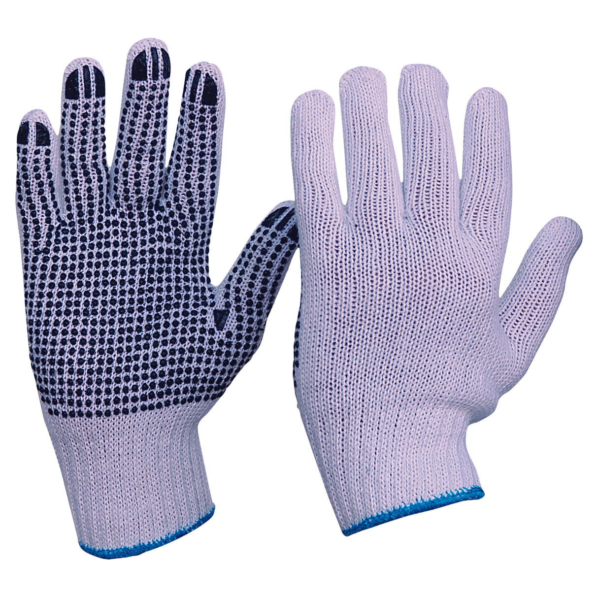 Knitted Poly/Cotton With Pvc Dots Gloves Men'S Size (12 Pair)