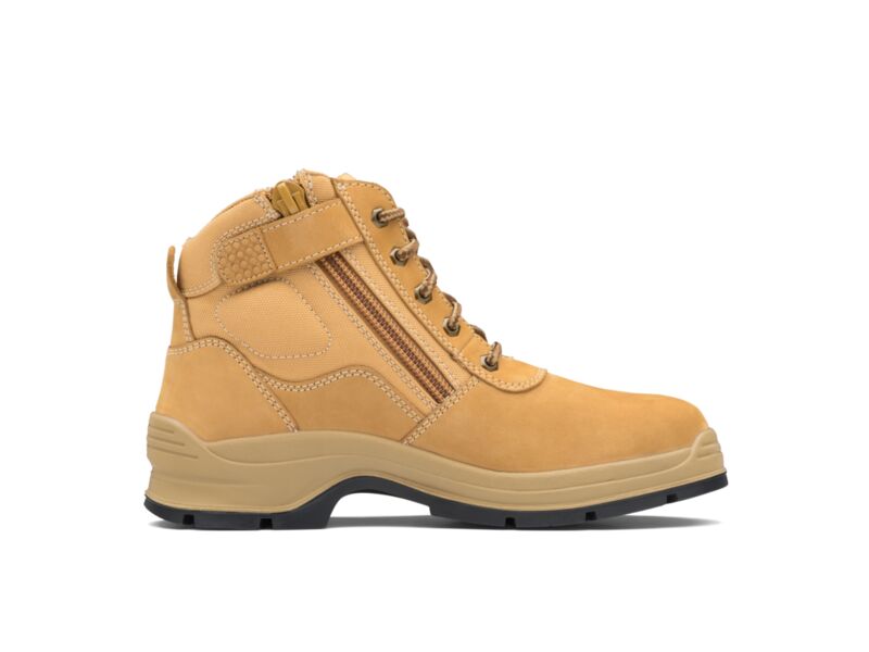 Wheat Nubuck Zip Side Ankle Safety Boot