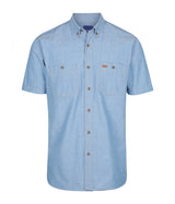 Mens Short Slv Chambray Shirt