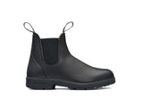 Black Premium Leather Elastic Side Boot