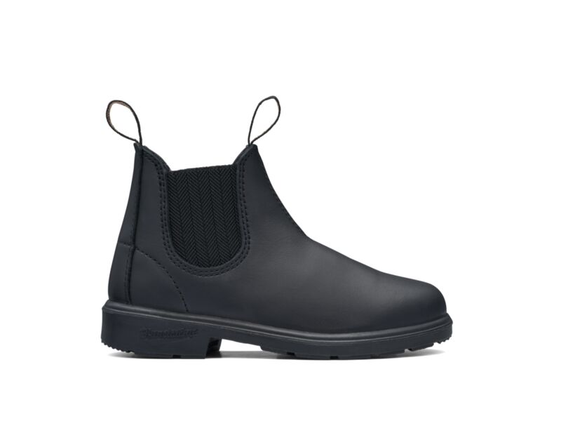 Child'S Black Premium Leather Elastic Side Boot