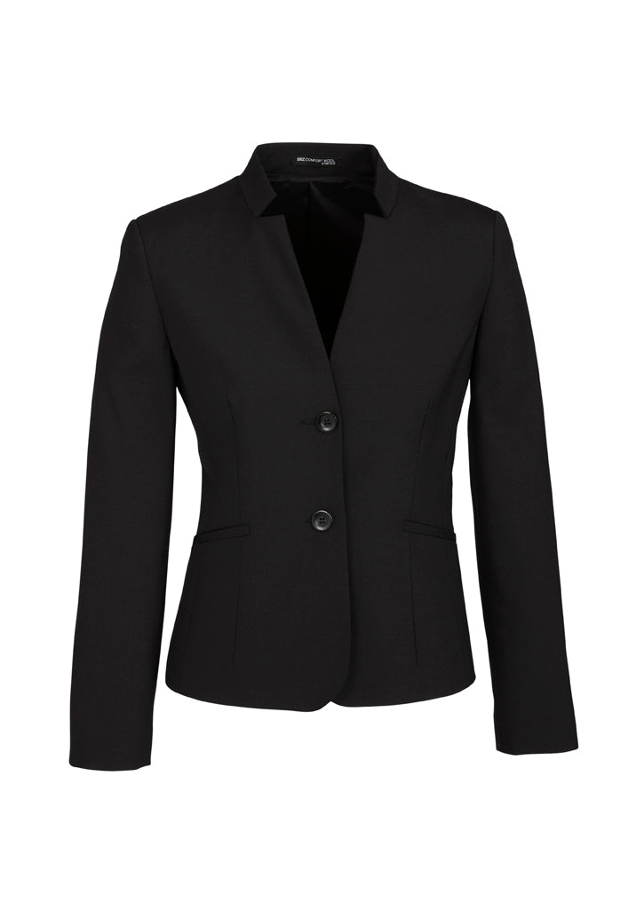 Womens Comfort Wool Stretch Short Jacket with Reverse Lapel