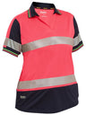 Women's Taped Two Tone Hi Vis V-Neck Short Sleeve Polo