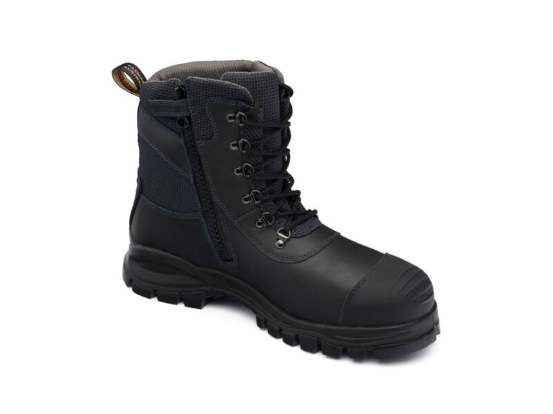 Black Chemical Resistant Zip Sided Safety Boot