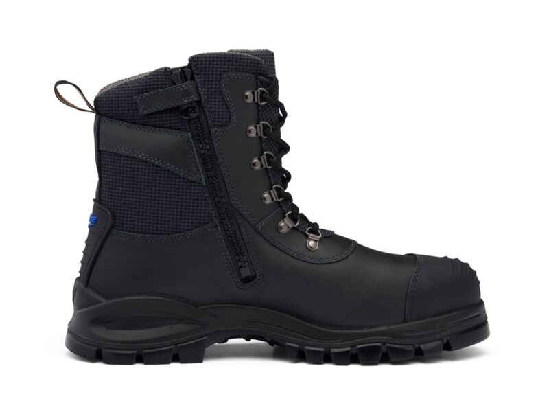 Black Chemical Resistant Zip Sided Safety Boot