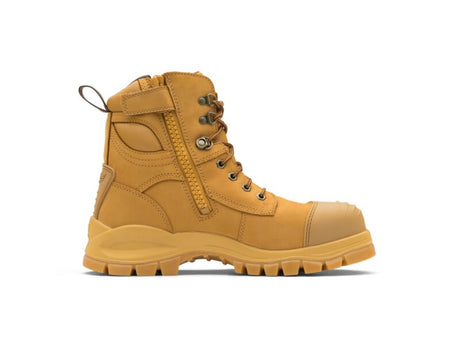 Wheat Water Resistant Nubuck Lace Up/Zip Ankle Safety Boot