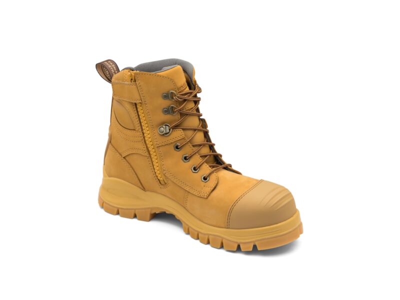 Wheat Water Resistant Nubuck Lace Up/Zip Ankle Safety Boot