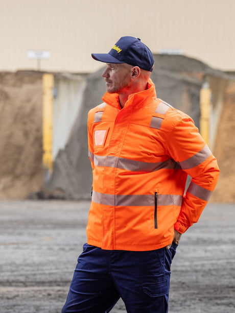 Taped Hi Vis Heated Jacket with Hood