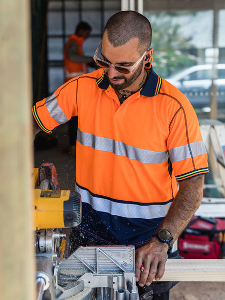 Taped Hi Vis Polyester Mesh Short Sleeve Polo