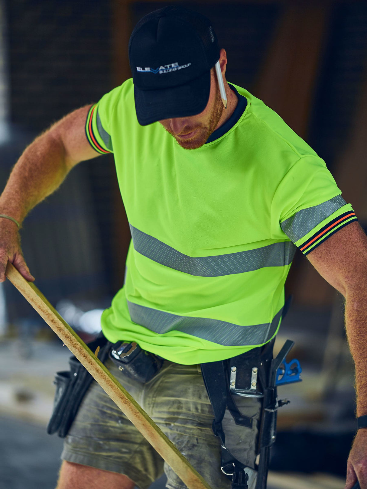 Taped Hi Vis Polyester Mesh T-Shirt