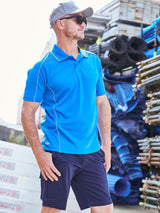 Cool Mesh Short Sleeve Polo with Reflective Piping