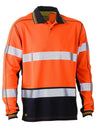 Taped Hi Vis Polyester Mesh Long Sleeve Polo