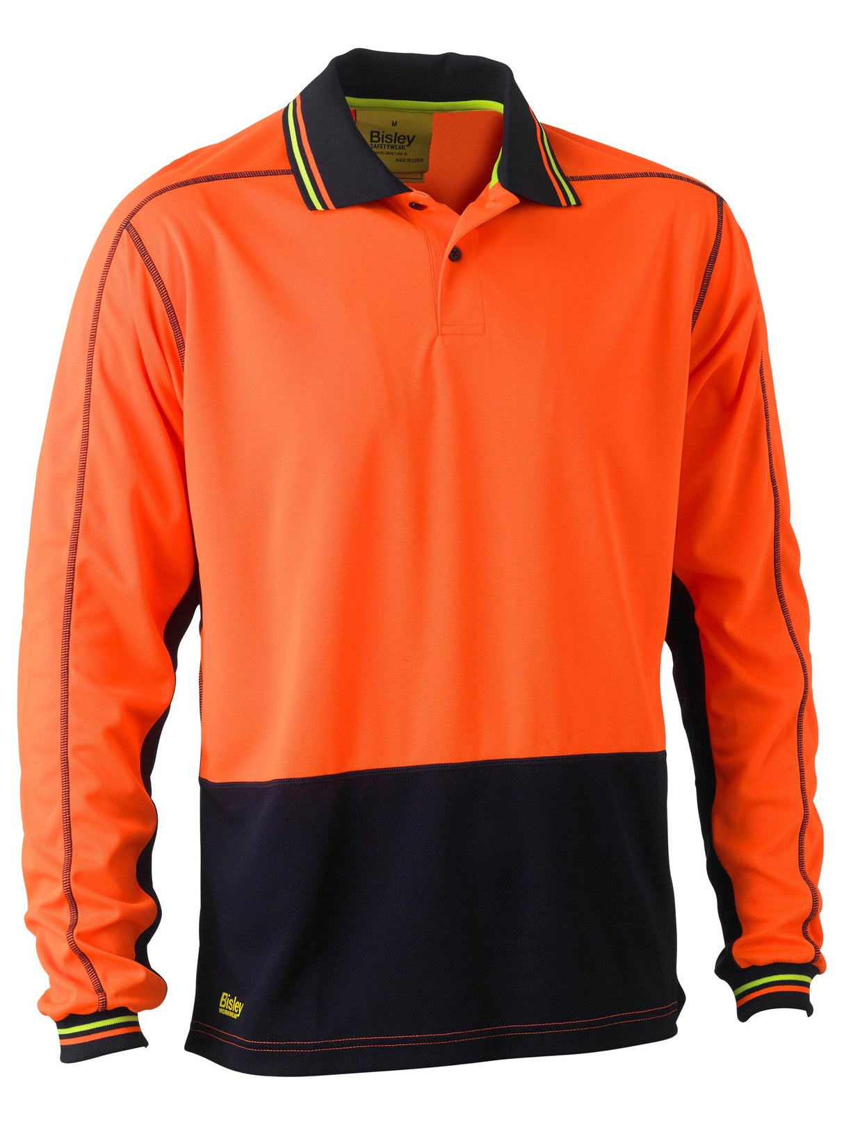 Hi Vis Polyester Mesh Long Sleeve Polo