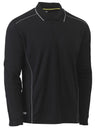 Cool Mesh Long Sleeve Polo with Reflective Piping