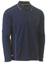 Cool Mesh Long Sleeve Polo with Reflective Piping