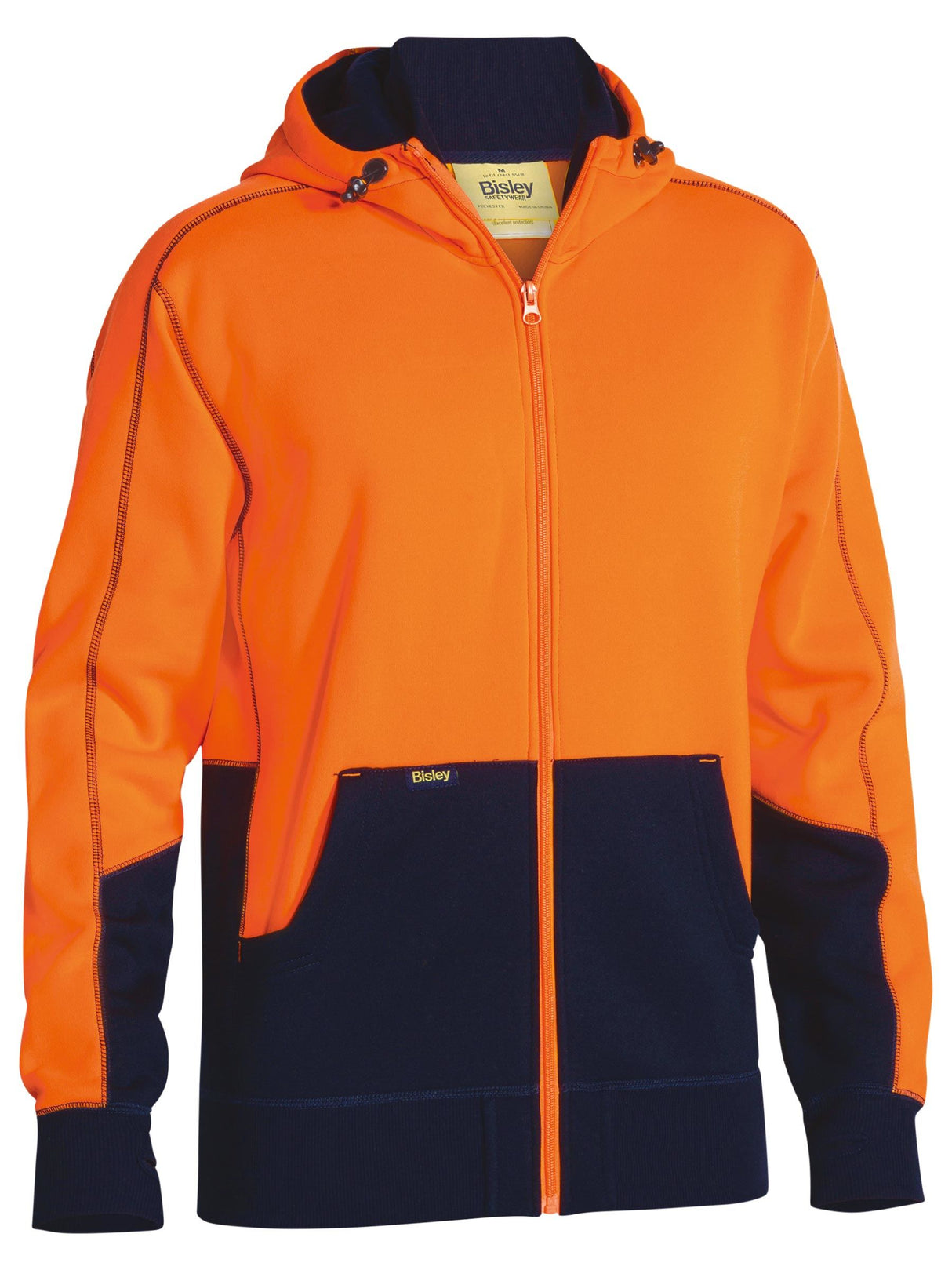 Hi Vis Zip Front Fleece Hoodie