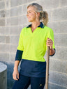 Women's Long Sleeve Hi Vis V-Neck Polo