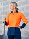 Women's Long Sleeve Hi Vis V-Neck Polo