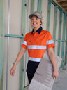 Women's Taped Hi Vis Cool Lightweight Short Sleeve Drill Shirt