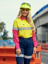 Women's Taped Hi Vis Cool Lightweight Long Sleeve Drill Shirt