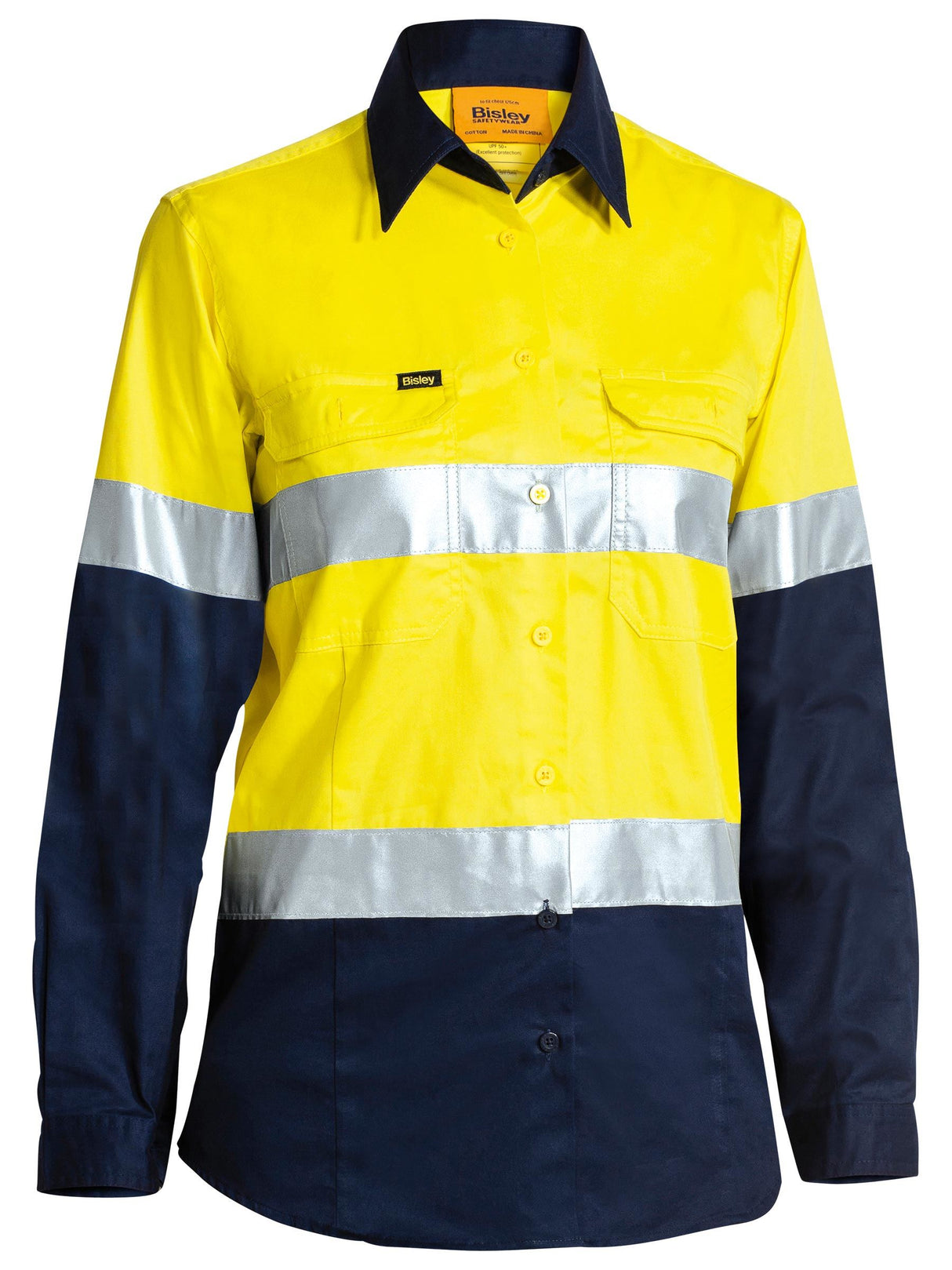 Women's Taped Hi Vis Cool Lightweight Long Sleeve Drill Shirt