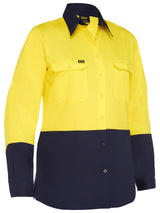 Women's Cool Lightweight Long Sleeve Hi Vis Drill Shirt