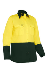 Women's Cool Lightweight Long Sleeve Hi Vis Drill Shirt