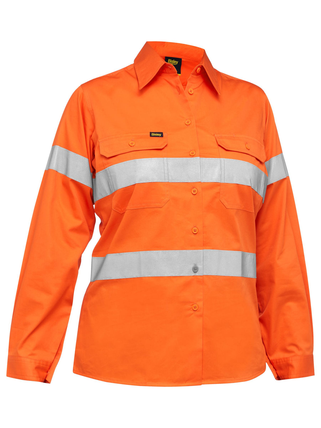 Women's Taped Hi Vis Cool Lightweight Long Sleeve Drill Shirt