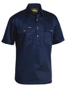 Closed Front Short Sleeve Cotton Drill Shirt