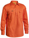 Closed Front Long Sleeve Cotton Drill Shirt