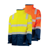 FR PPE3 Hi-Vis Parka with Zip-Off Sleeves and Segmented FR Tape