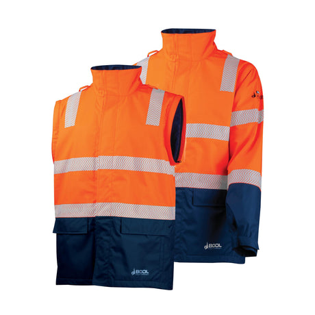 FR PPE3 Hi-Vis Parka with Zip-Off Sleeves and Segmented FR Tape