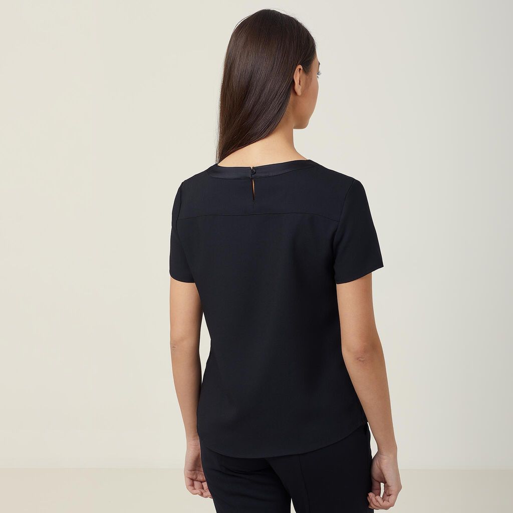 NNT Satin Back Crepe Short Sleeve Top