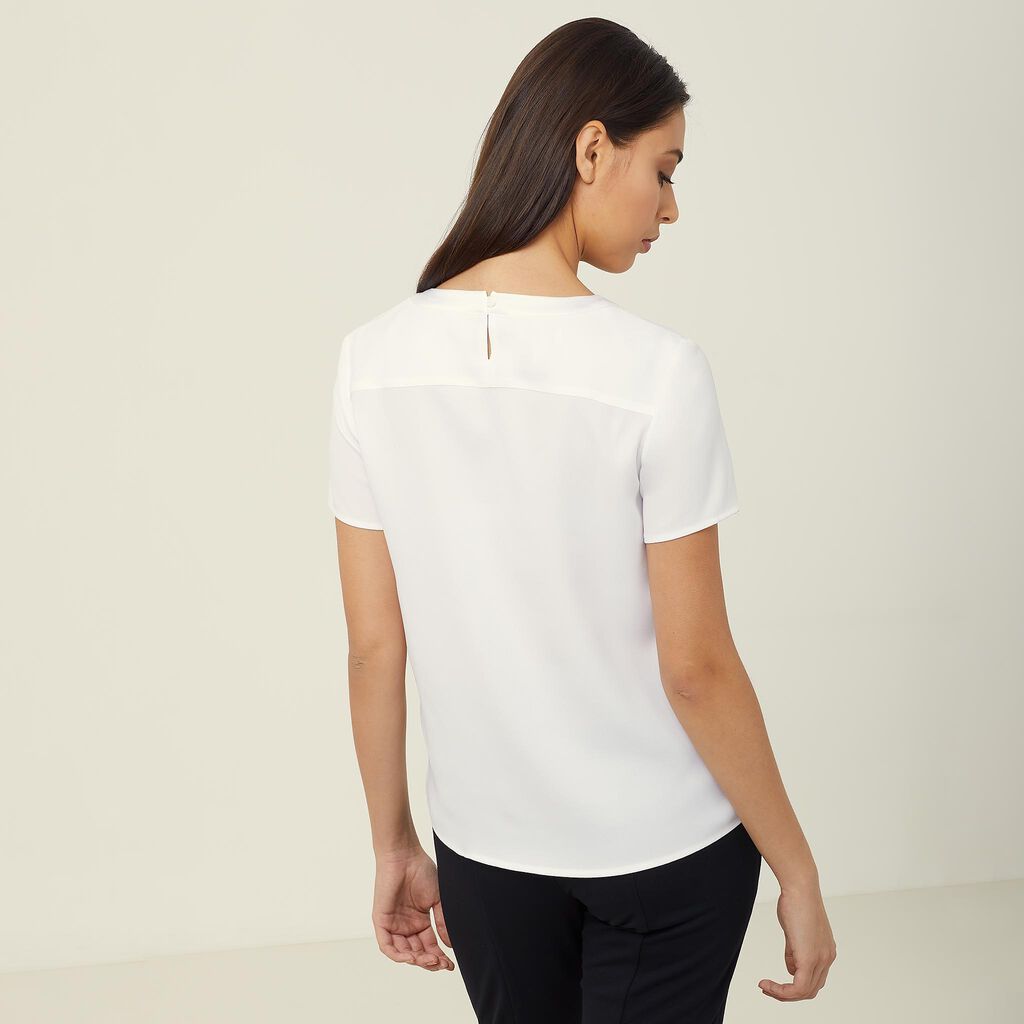 NNT Satin Back Crepe Short Sleeve Top