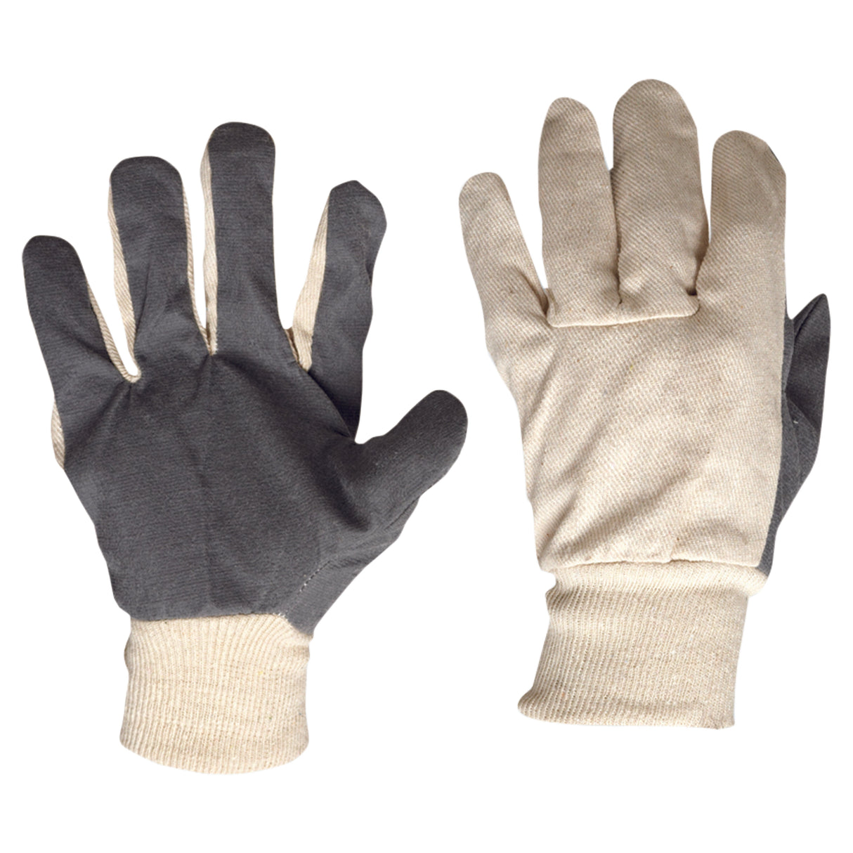 Cotton Drill Vinyl Palm Gloves  (12 Pair)