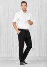 Mens Comfort Waist Flat Front Pant