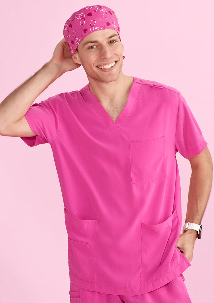 Unisex Pink Printed Scrub Cap